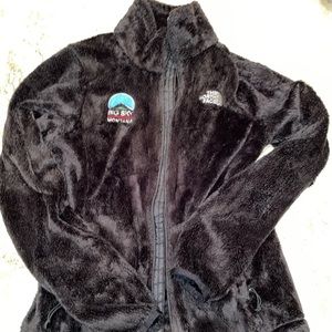 Women’s Black Fuzzy North Face Long Sleeve Jacket Size XS Lightly Used